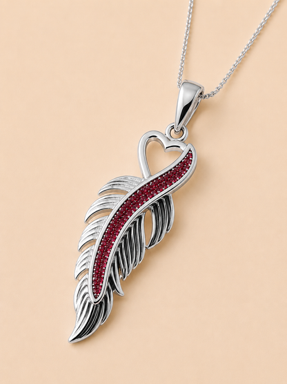 Grace Sterling Silver Feather Memorial Necklace