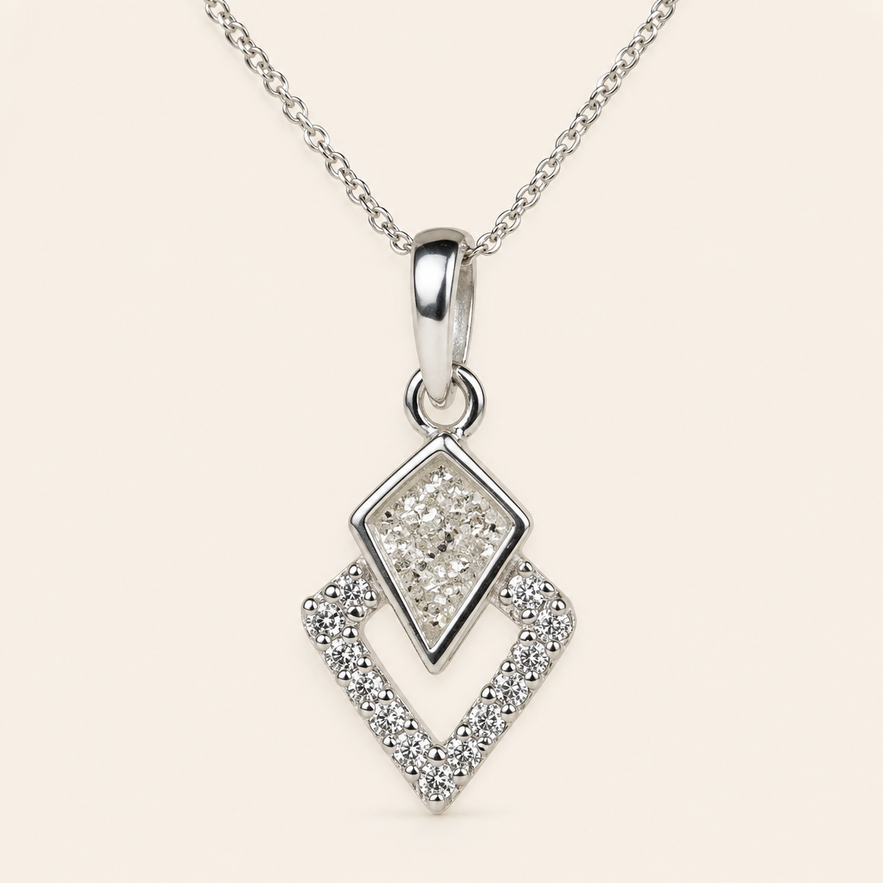 Aria Sterling Silver Geometric Memorial Necklace