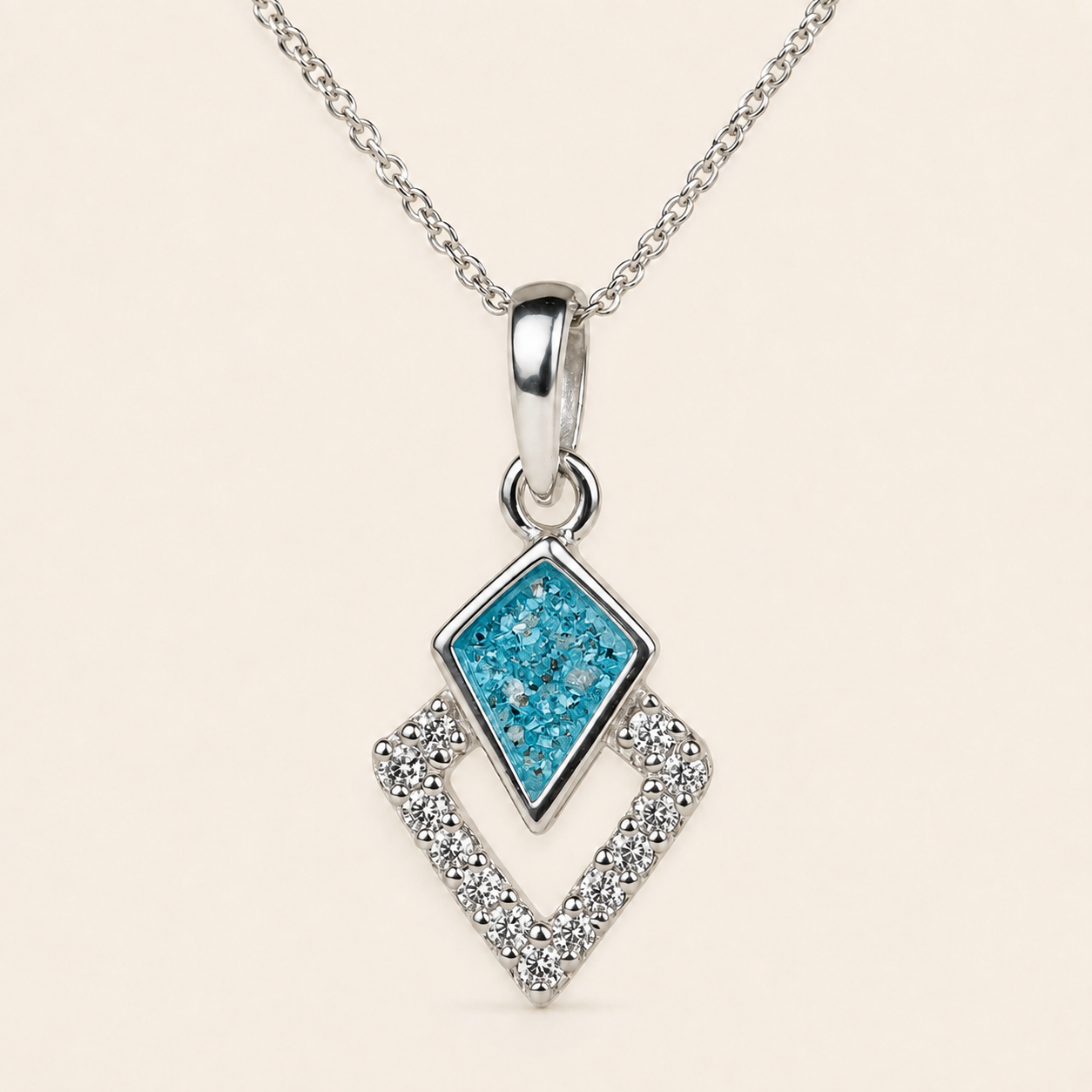 Aria Sterling Silver Geometric Memorial Necklace
