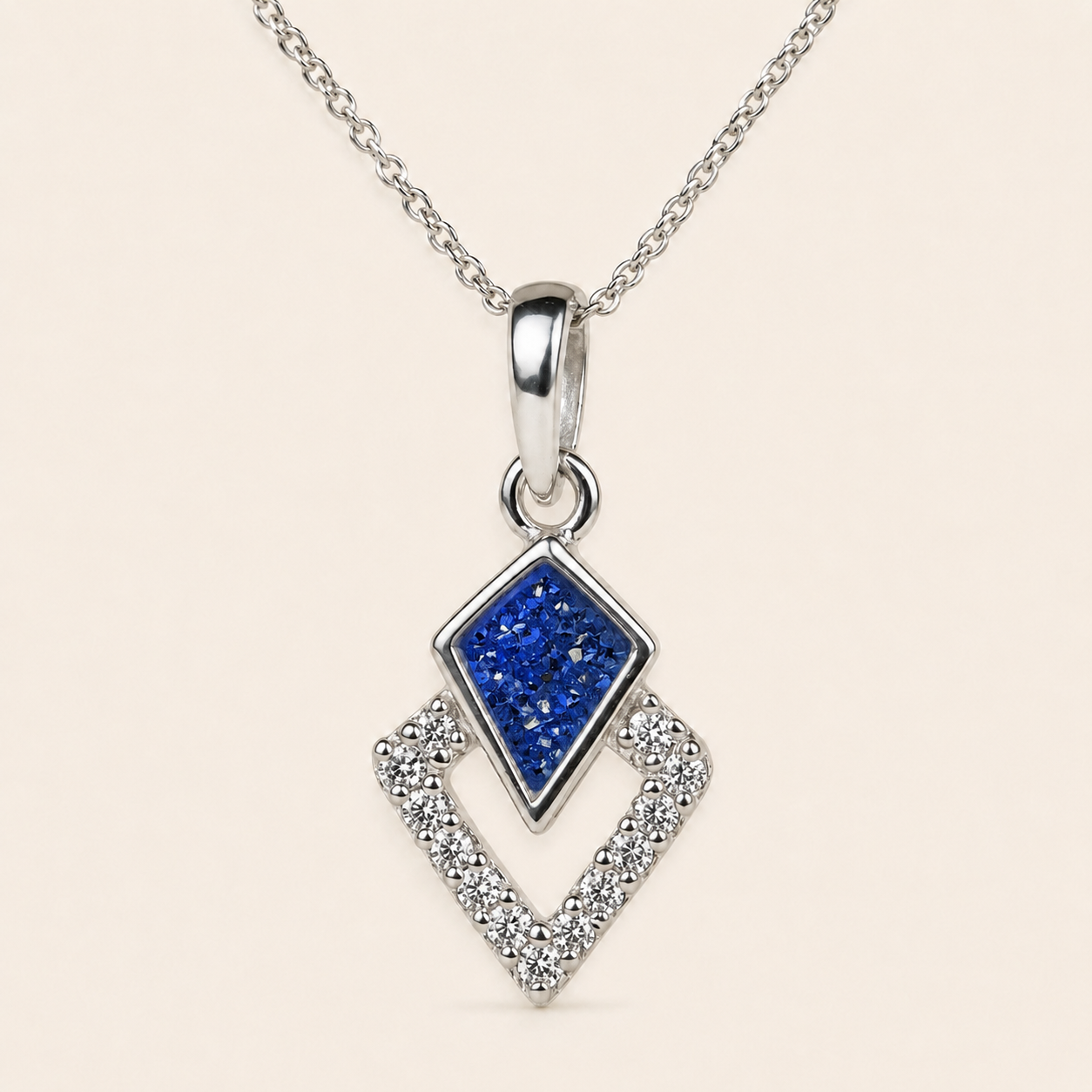Aria Sterling Silver Geometric Memorial Necklace