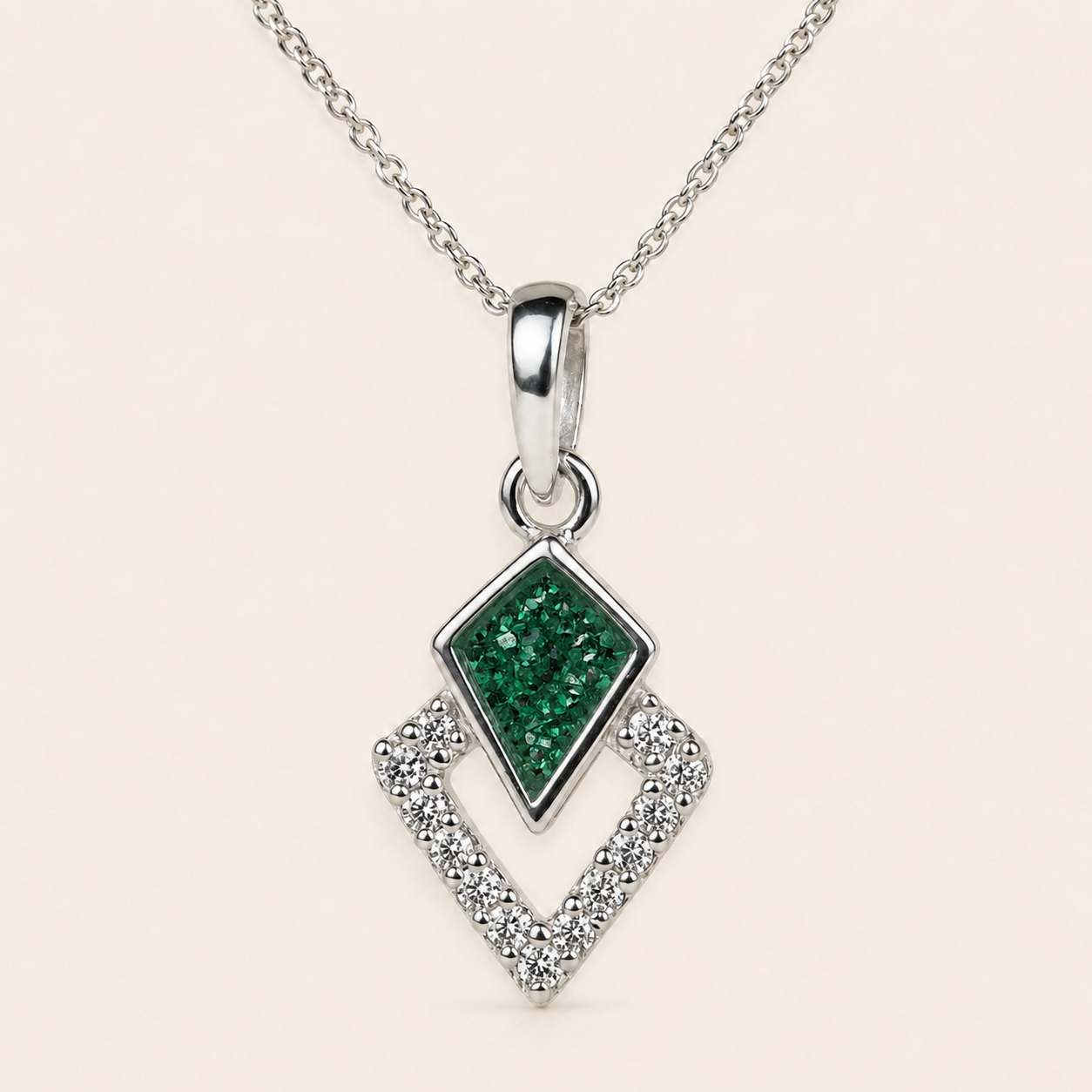 Aria Sterling Silver Geometric Memorial Necklace