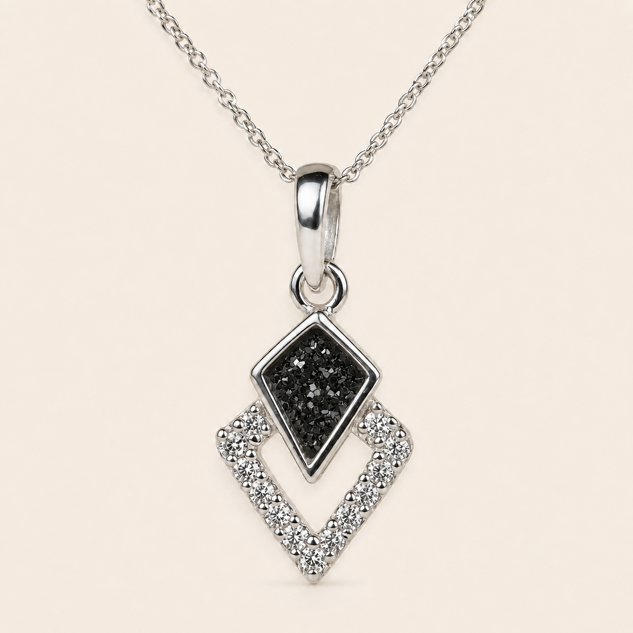 Aria Sterling Silver Geometric Memorial Necklace