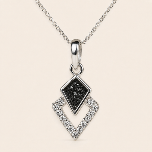 Aria Sterling Silver Geometric Memorial Necklace