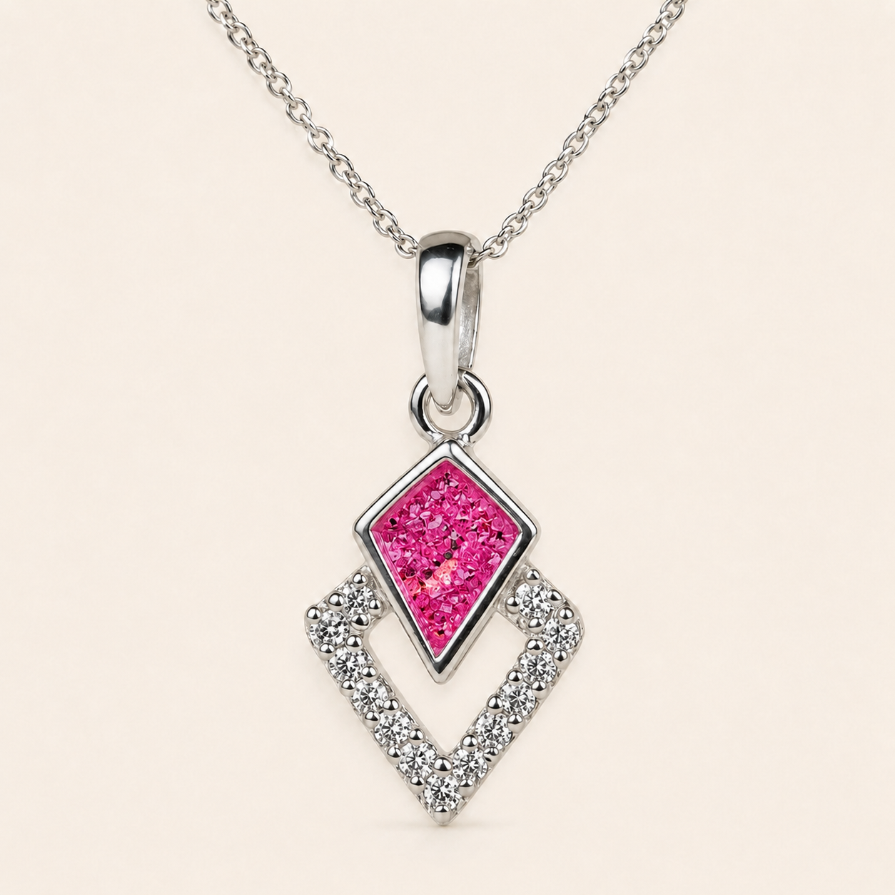 Aria Sterling Silver Geometric Memorial Necklace