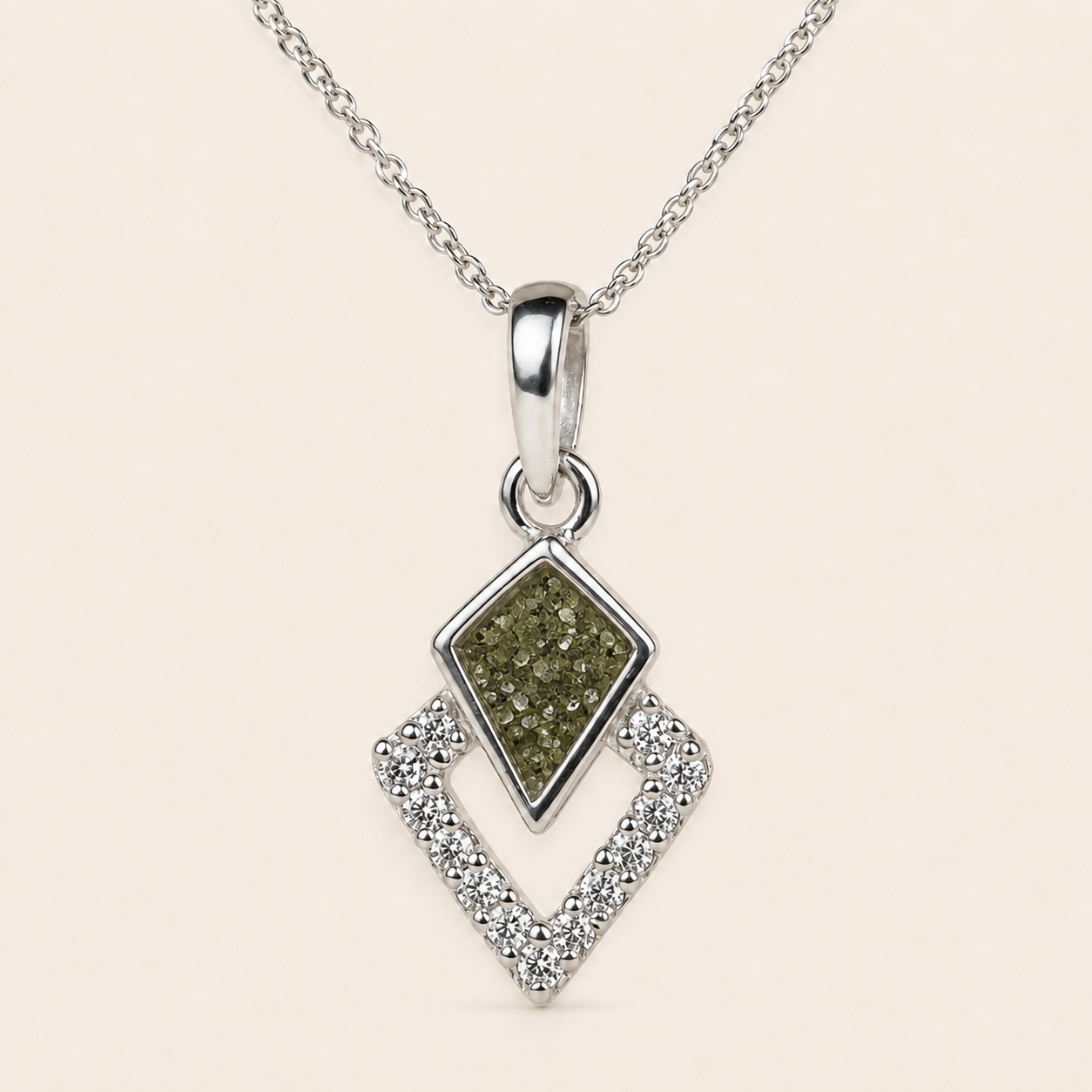 Aria Sterling Silver Geometric Memorial Necklace