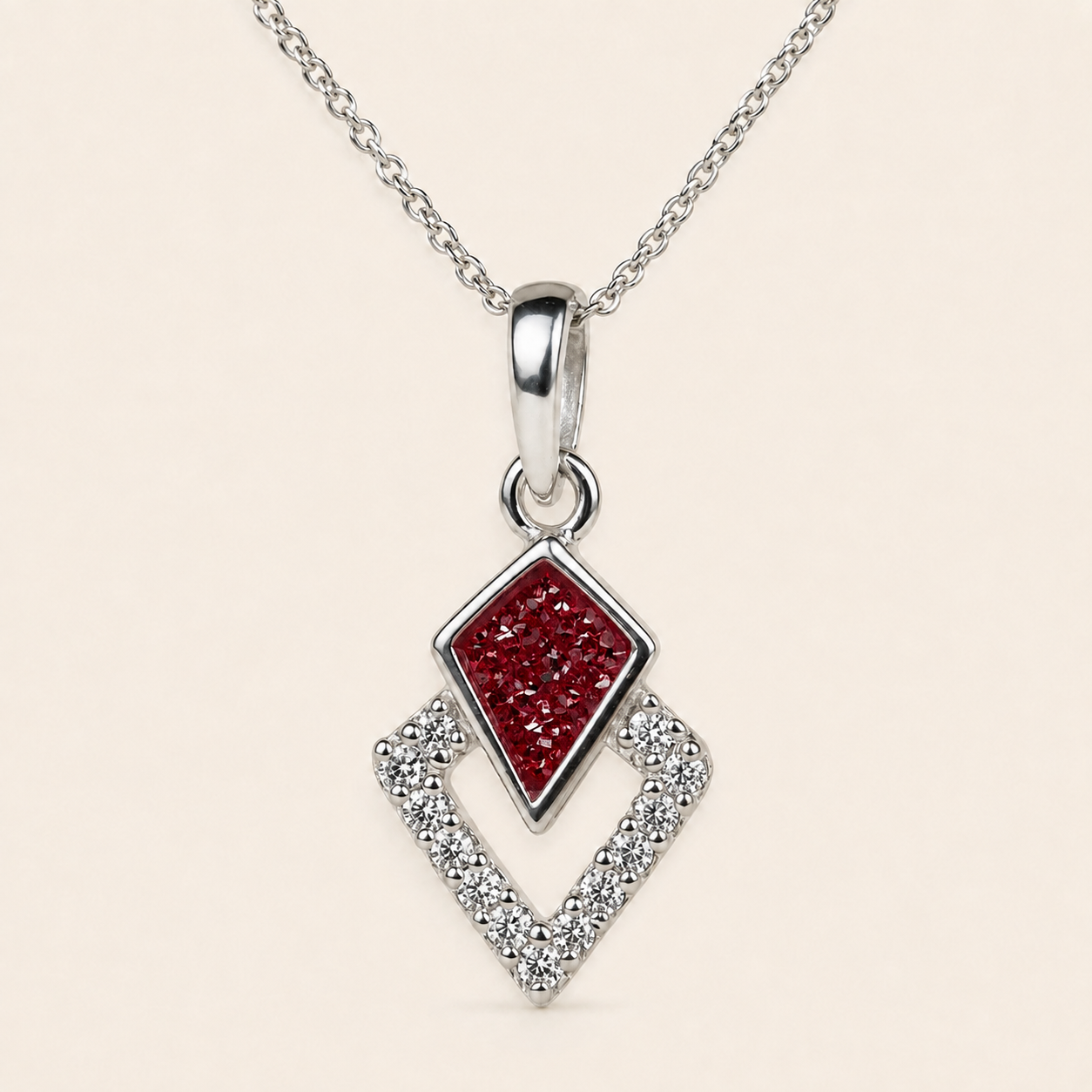 Aria Sterling Silver Geometric Memorial Necklace
