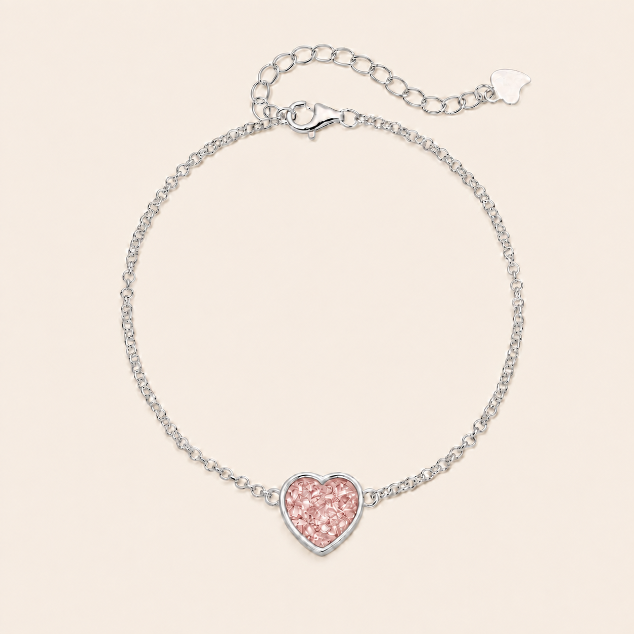 Elara Sterling Silver Heart Memorial Bracelet