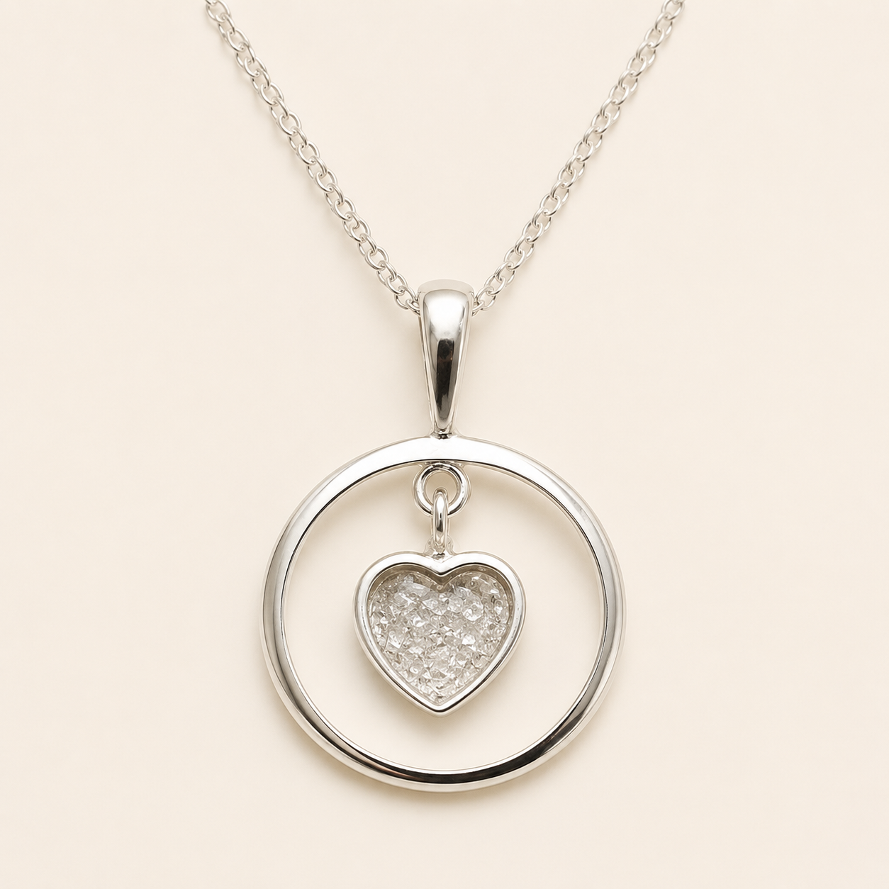 Everly Sterling Silver Heart Memorial Necklace