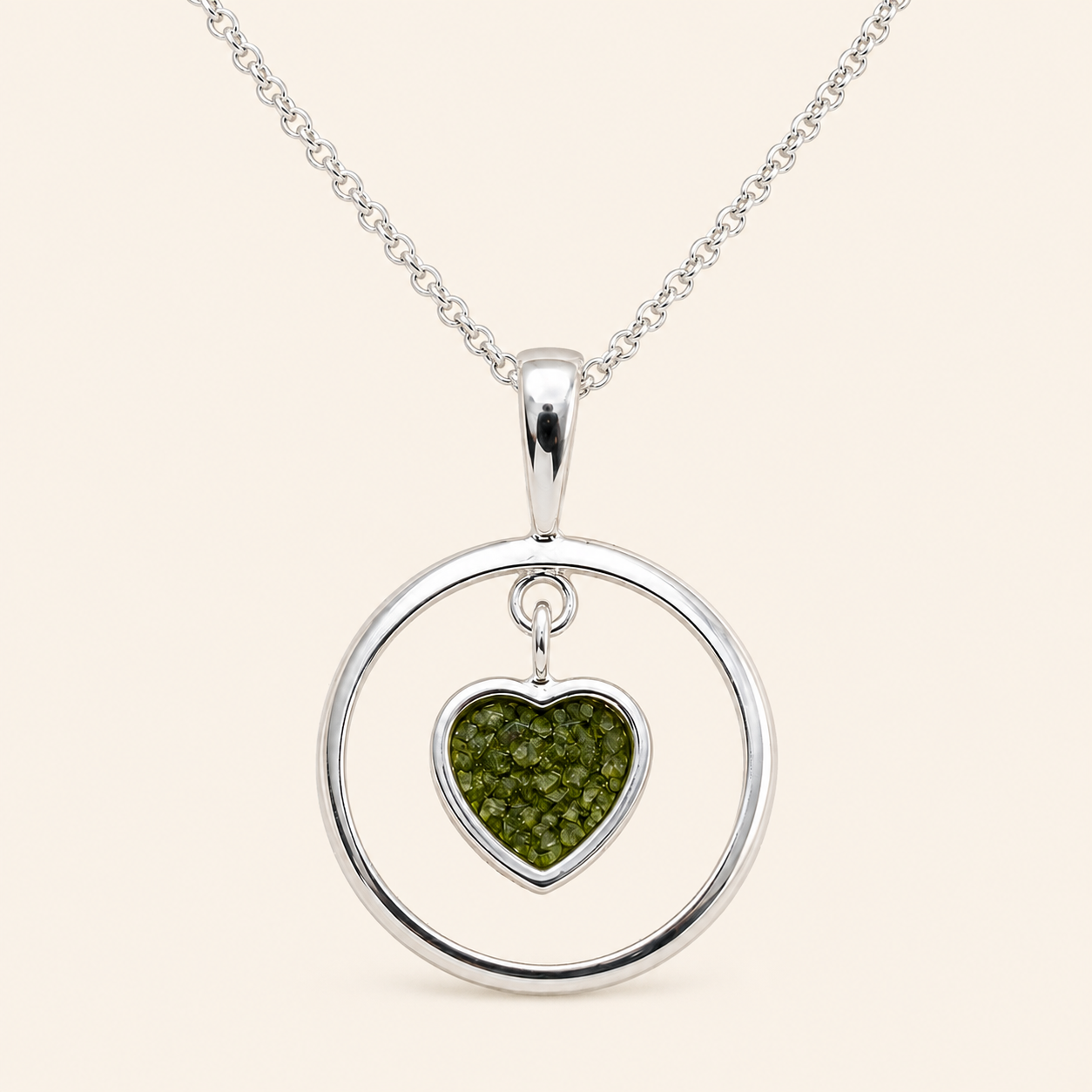 Everly Sterling Silver Heart Memorial Necklace