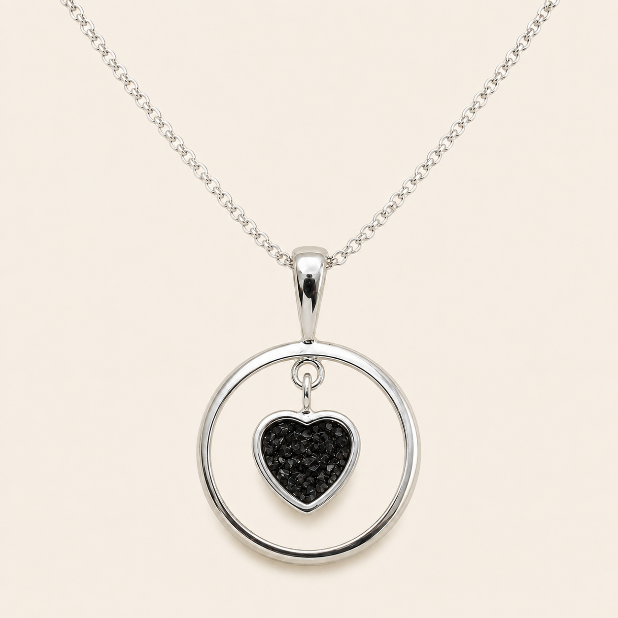 Everly Sterling Silver Heart Memorial Necklace