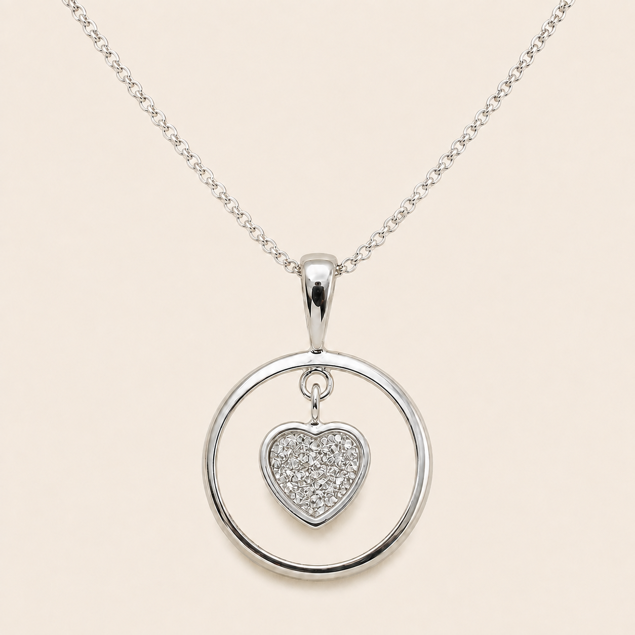 Everly Sterling Silver Heart Memorial Necklace