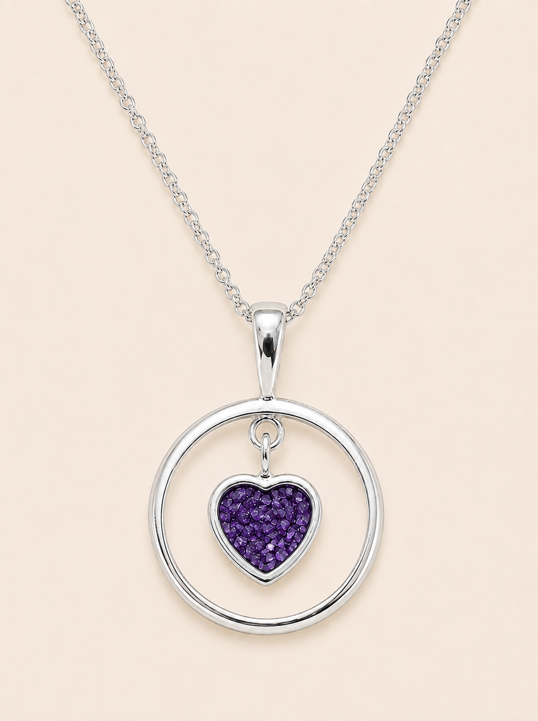 Everly Sterling Silver Heart Memorial Necklace