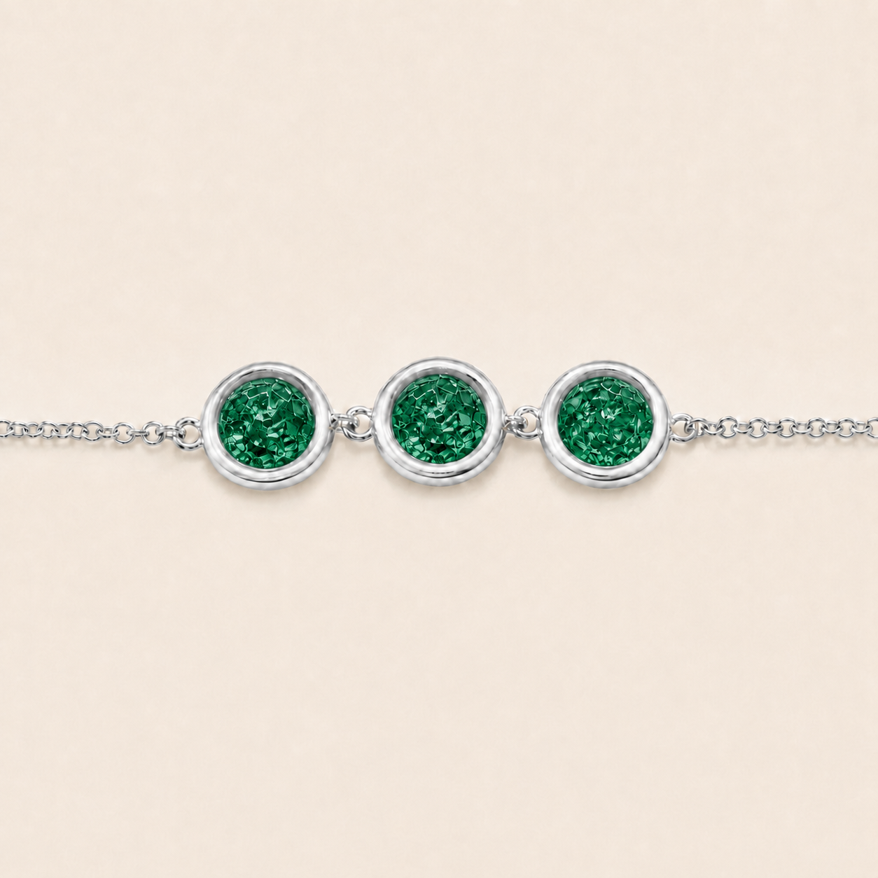 Trinity Sterling Silver Triple Circle Memorial Bracelet