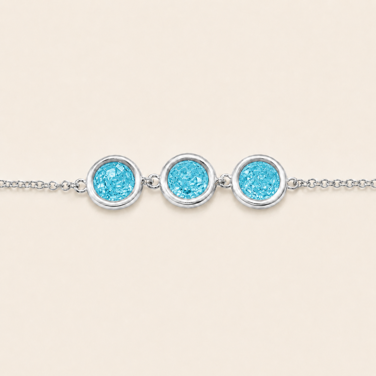 Trinity Sterling Silver Triple Circle Memorial Bracelet