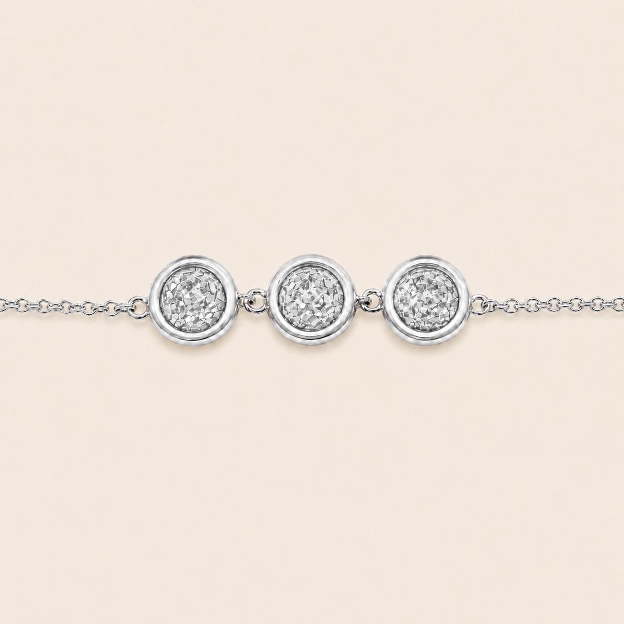 Trinity Sterling Silver Triple Circle Memorial Bracelet