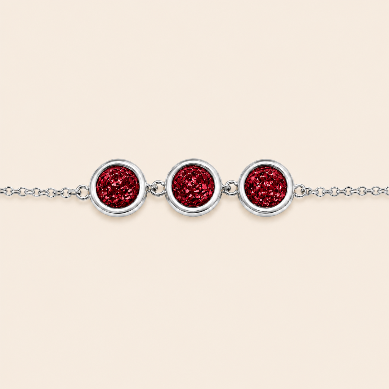 Trinity Sterling Silver Triple Circle Memorial Bracelet