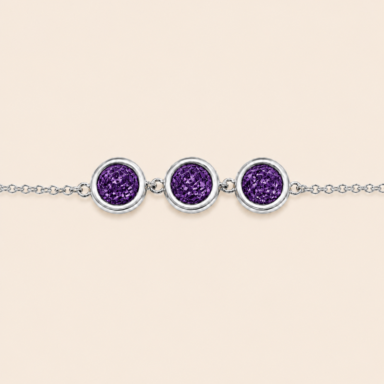 Trinity Sterling Silver Triple Circle Memorial Bracelet