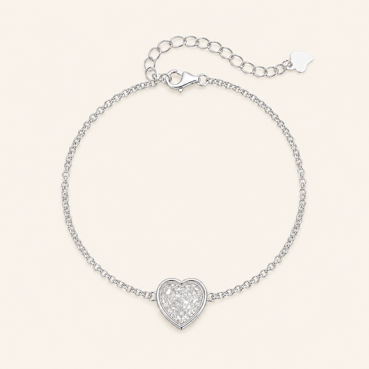 Elara Sterling Silver Heart Memorial Bracelet