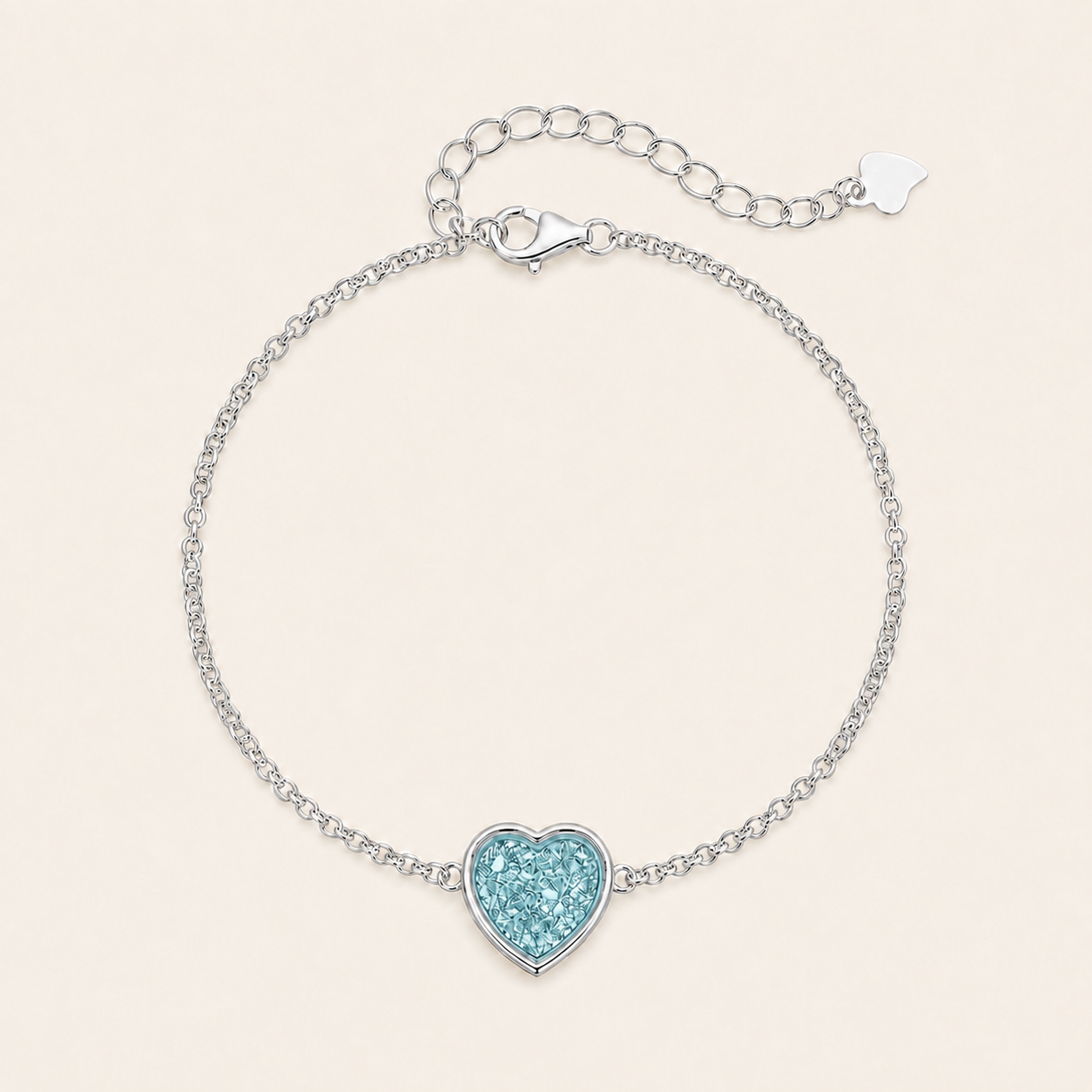 Elara Sterling Silver Heart Memorial Bracelet