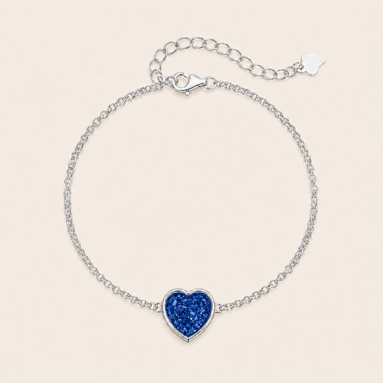 Elara Sterling Silver Heart Memorial Bracelet