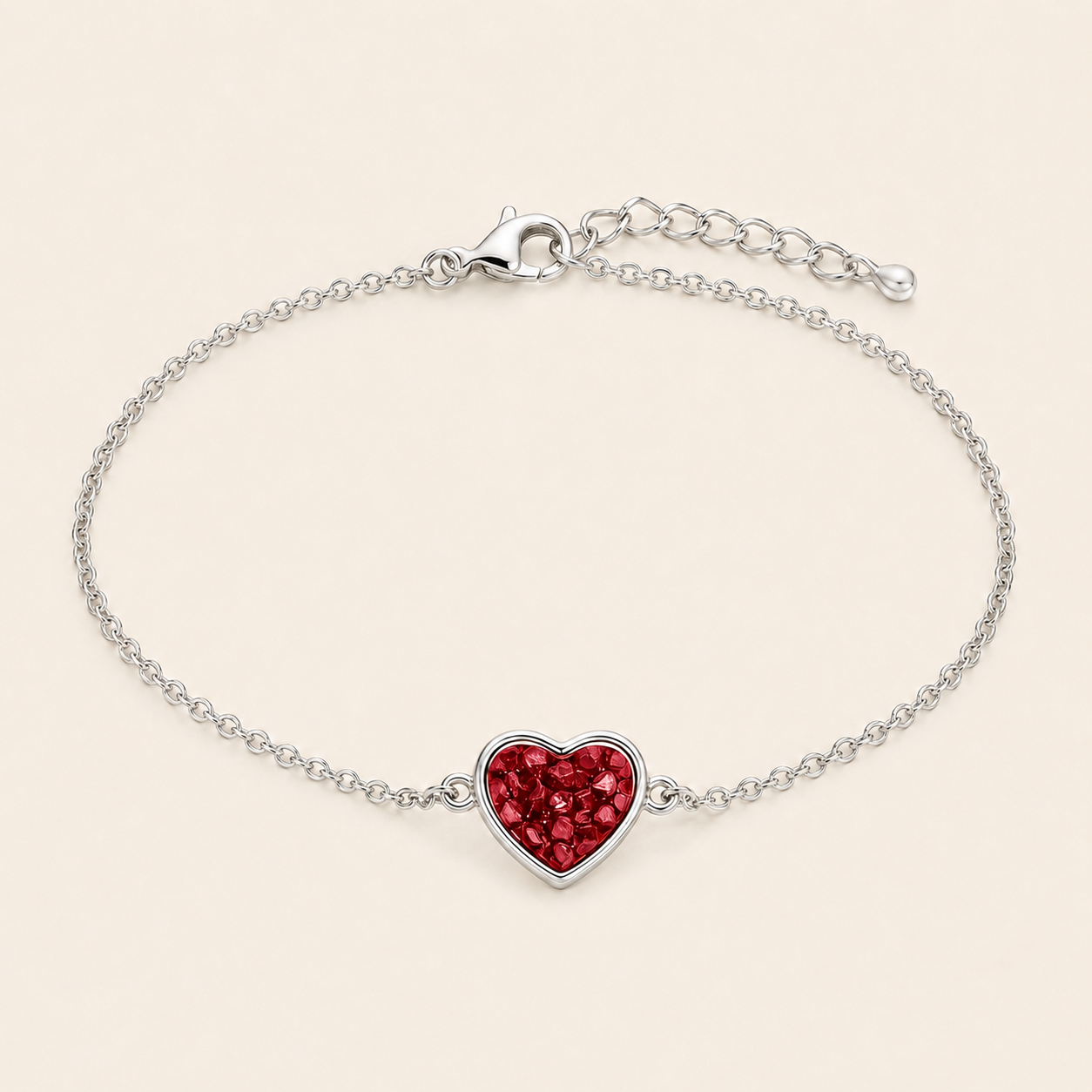 Elara Sterling Silver Heart Memorial Bracelet