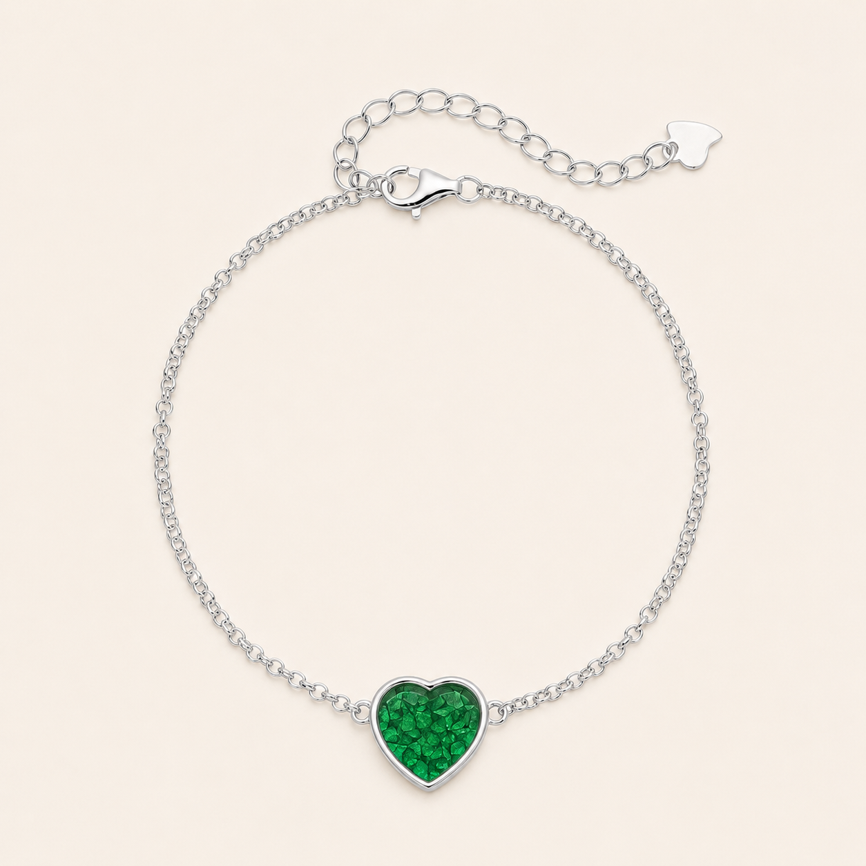 Elara Sterling Silver Heart Memorial Bracelet
