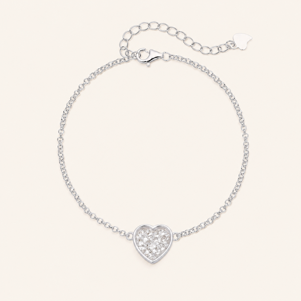 Elara Sterling Silver Heart Memorial Bracelet