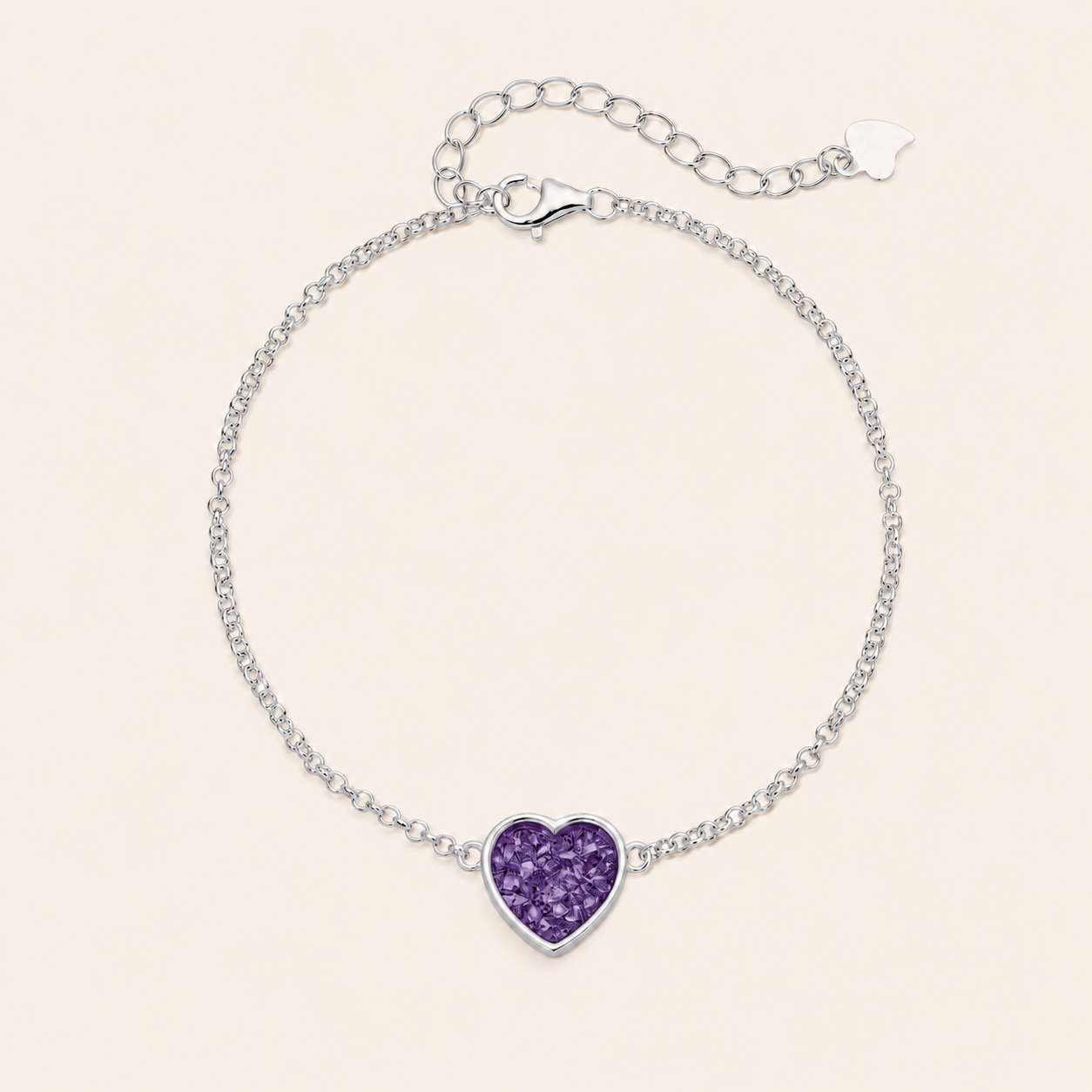 Elara Sterling Silver Heart Memorial Bracelet