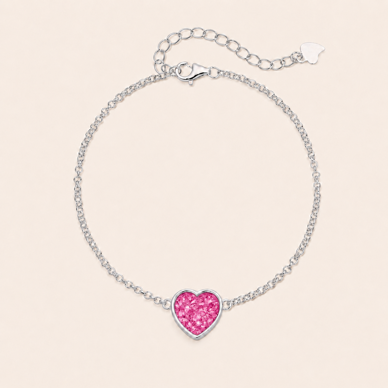 Elara Sterling Silver Heart Memorial Bracelet