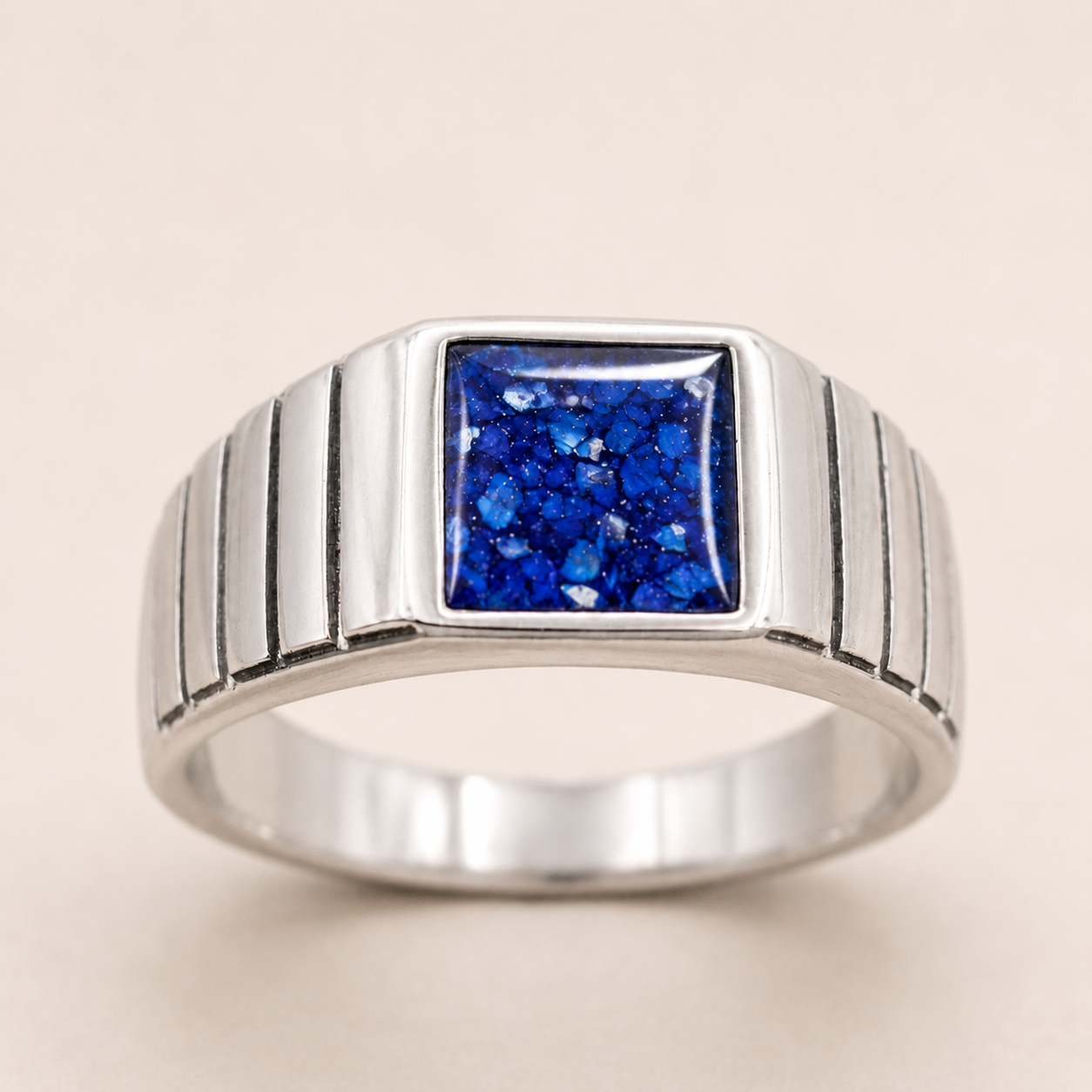 Sterling Silver Square Signet Memorial Ring