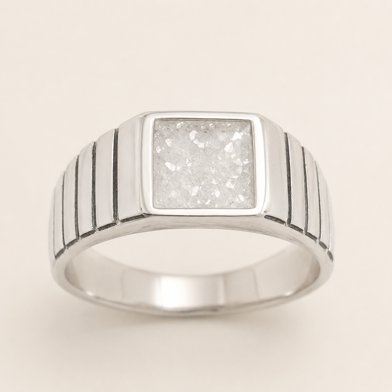Sterling Silver Square Signet Memorial Ring
