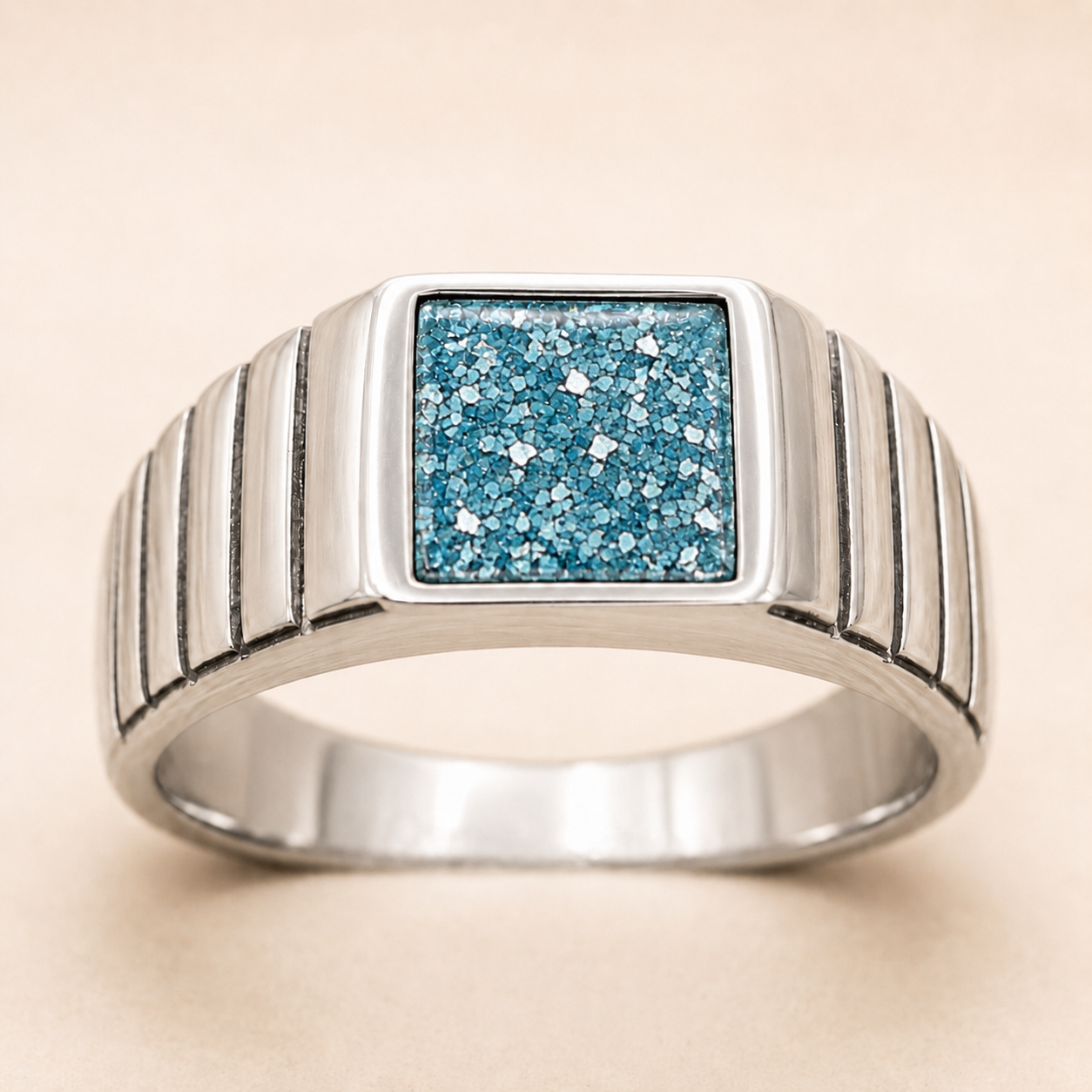 Sterling Silver Square Signet Memorial Ring