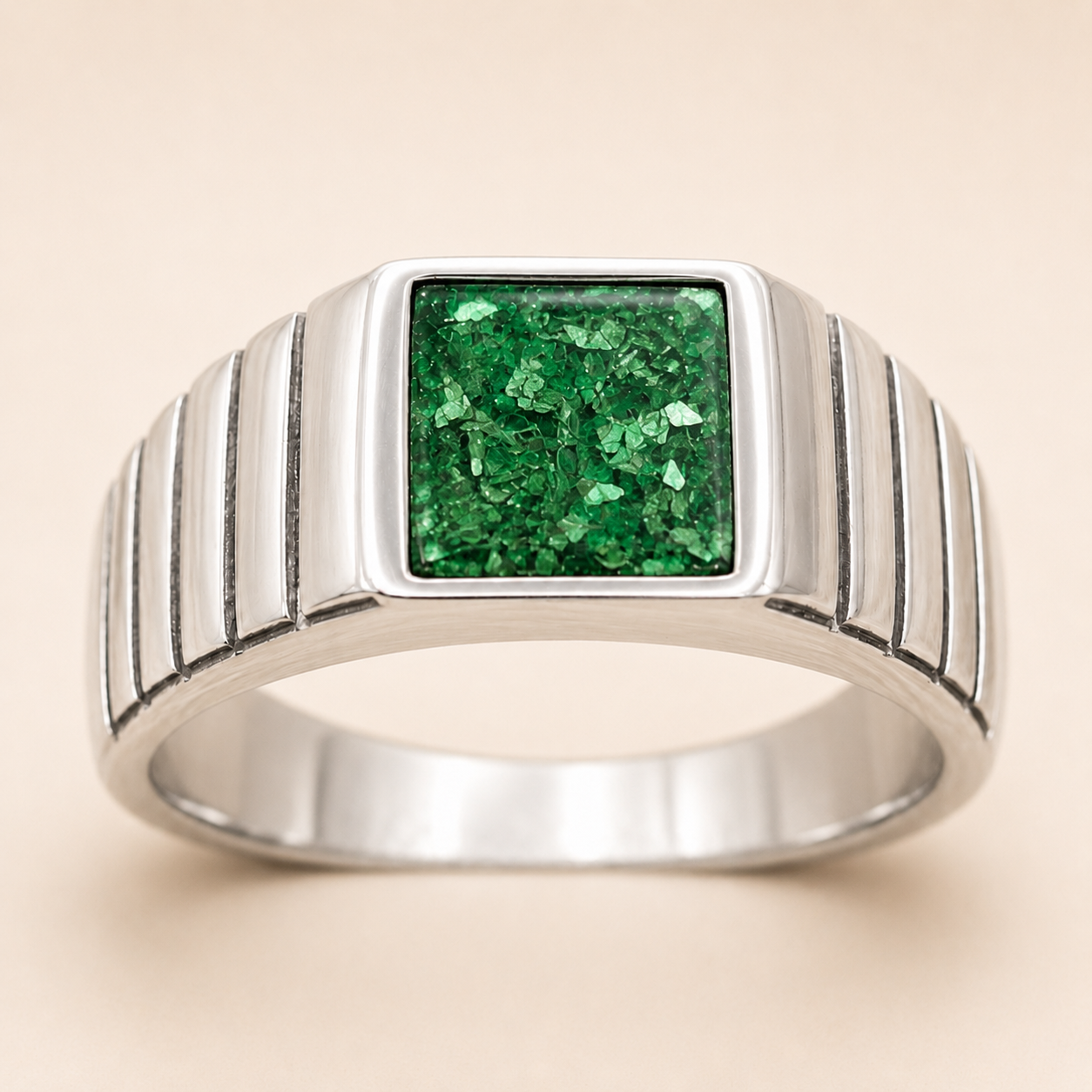 Sterling Silver Square Signet Memorial Ring