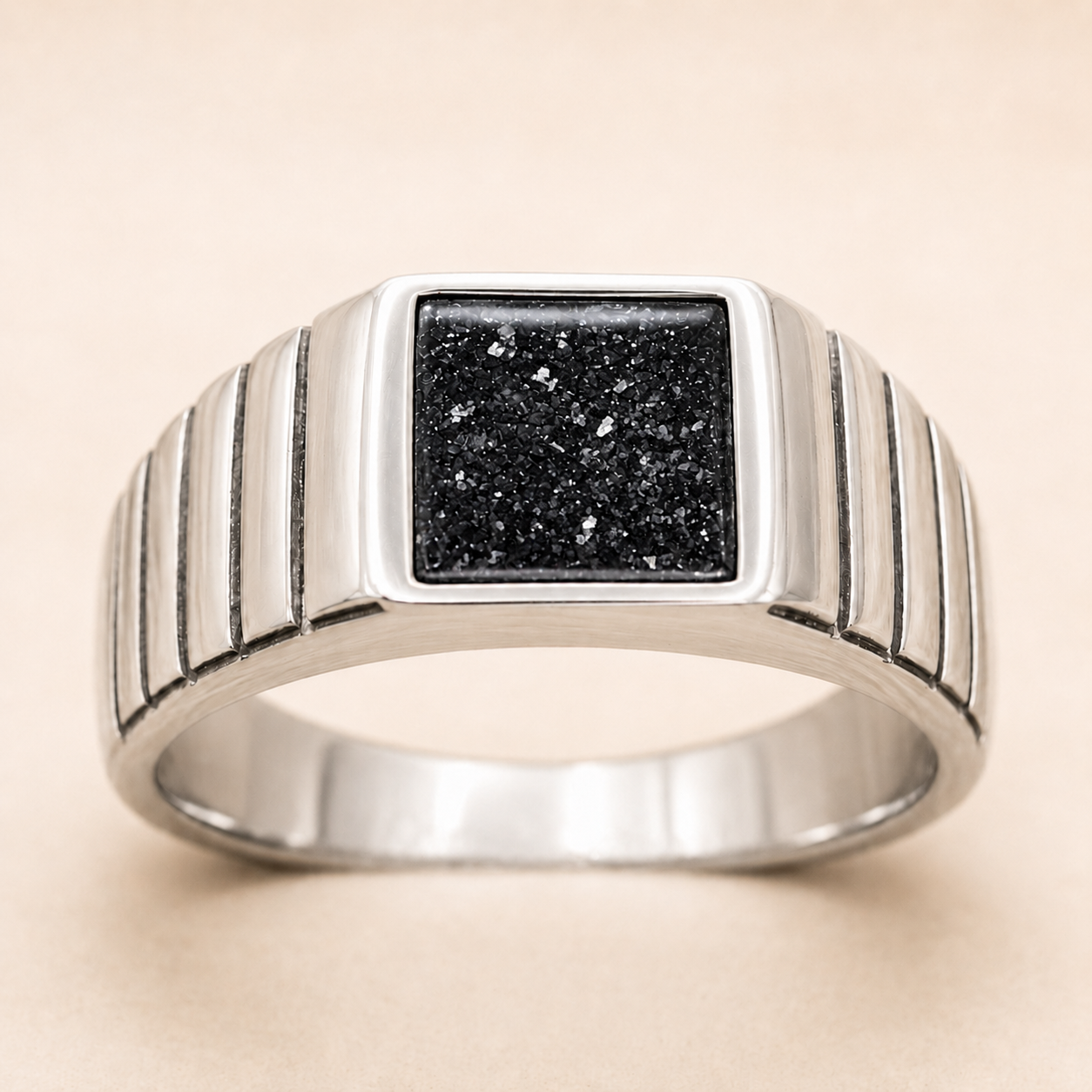 Sterling Silver Square Signet Memorial Ring