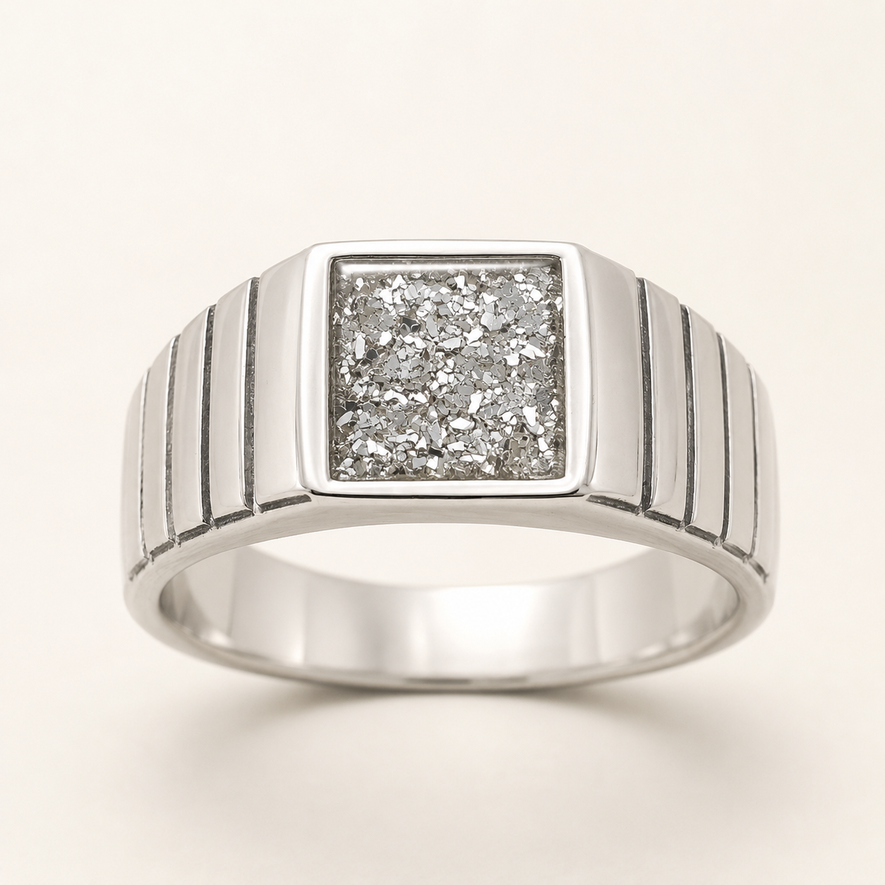 Sterling Silver Square Signet Memorial Ring