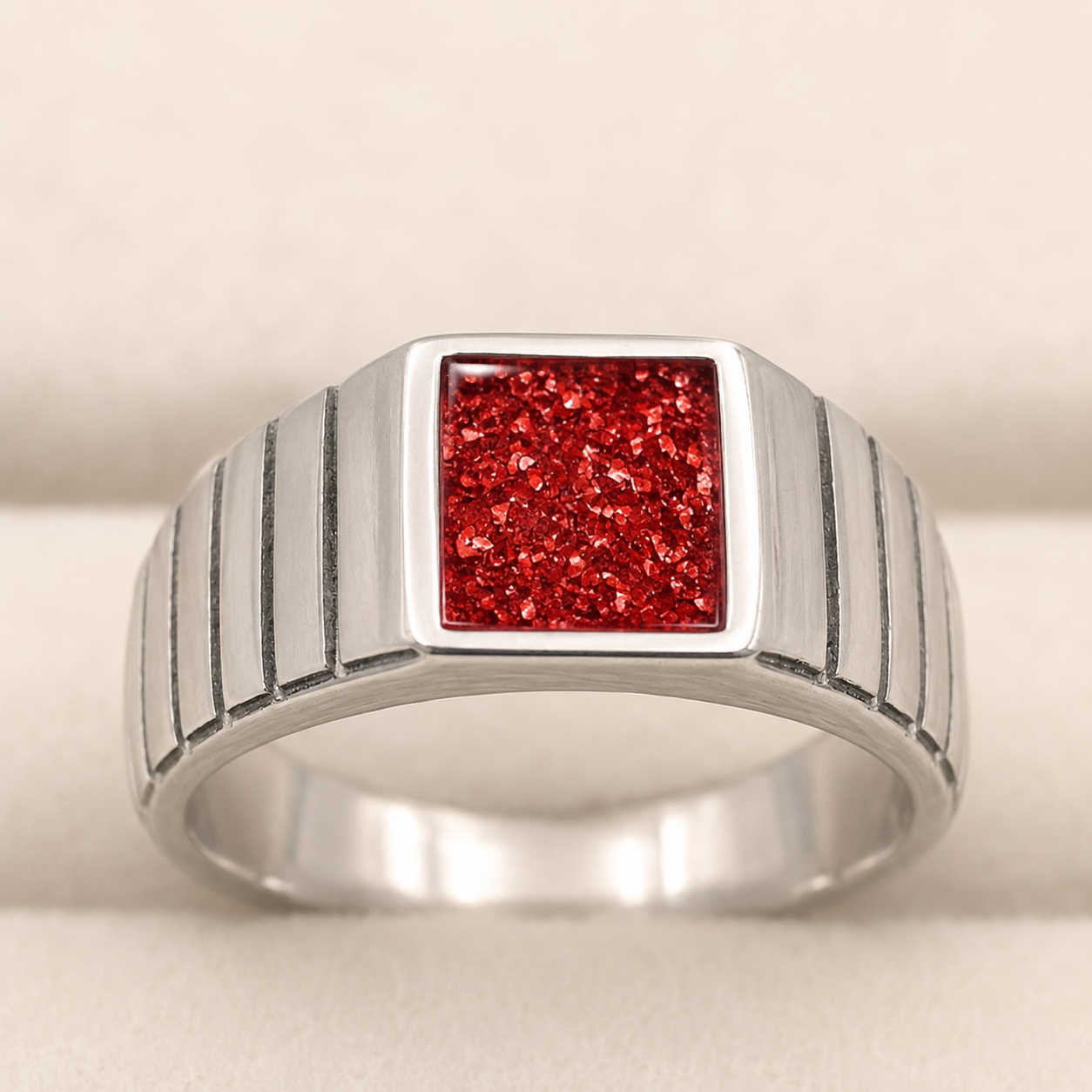 Sterling Silver Square Signet Memorial Ring