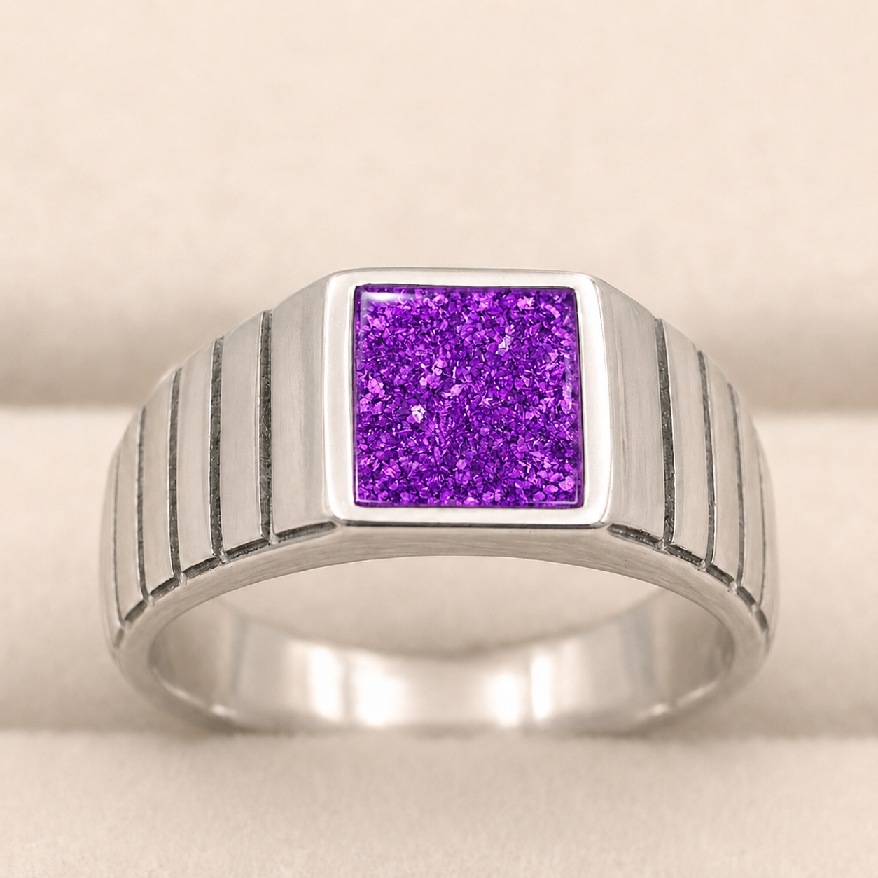 Sterling Silver Square Signet Memorial Ring