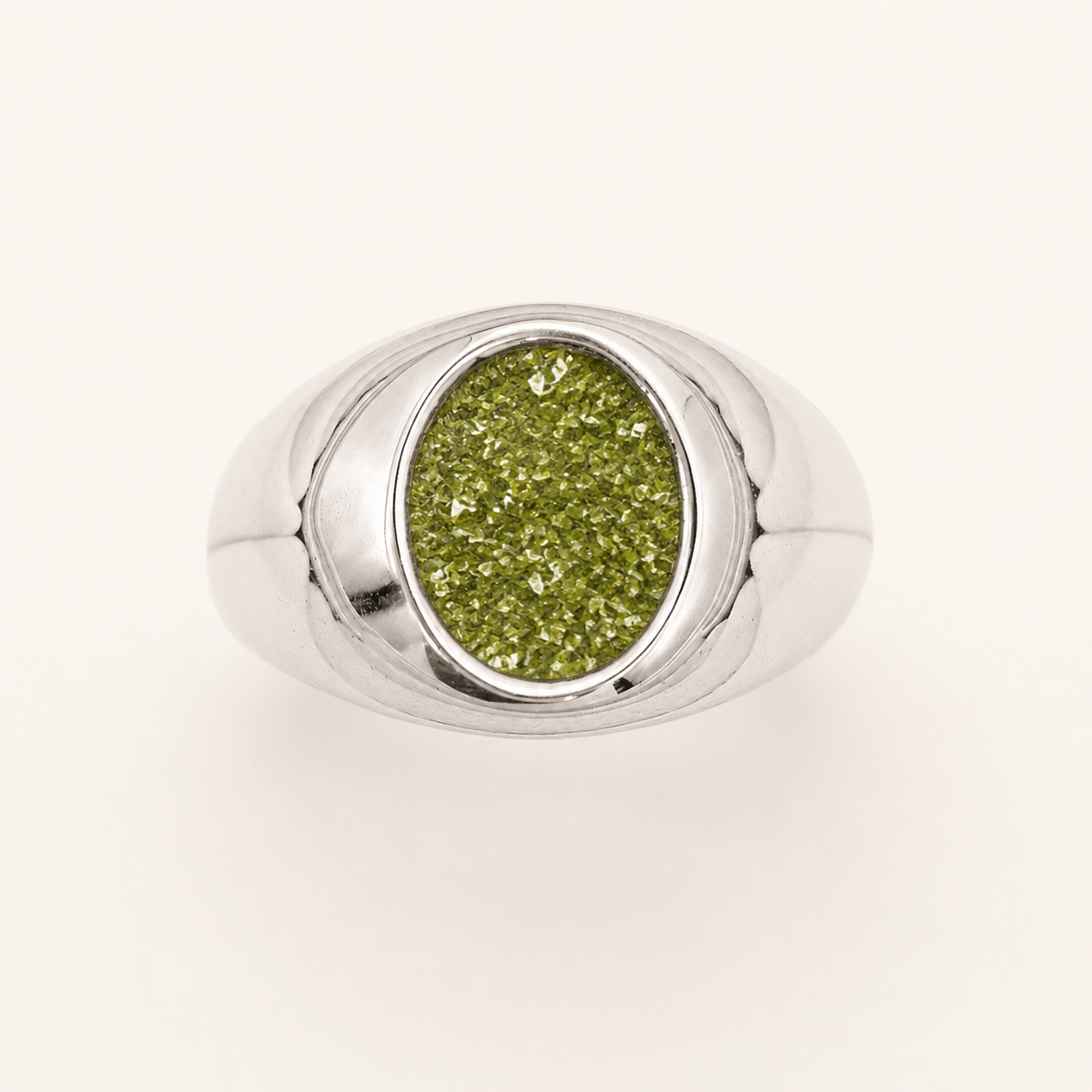Sterling Silver Round Memorial Signet Ring