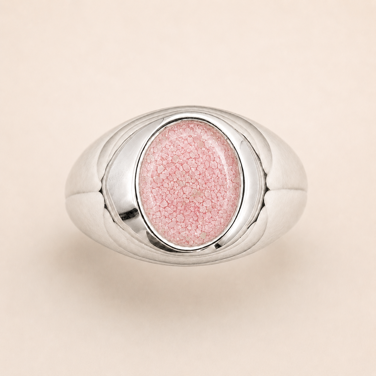 Sterling Silver Round Memorial Signet Ring