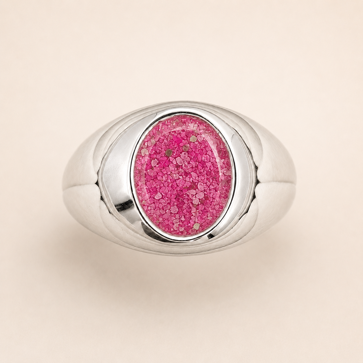 Sterling Silver Round Memorial Signet Ring