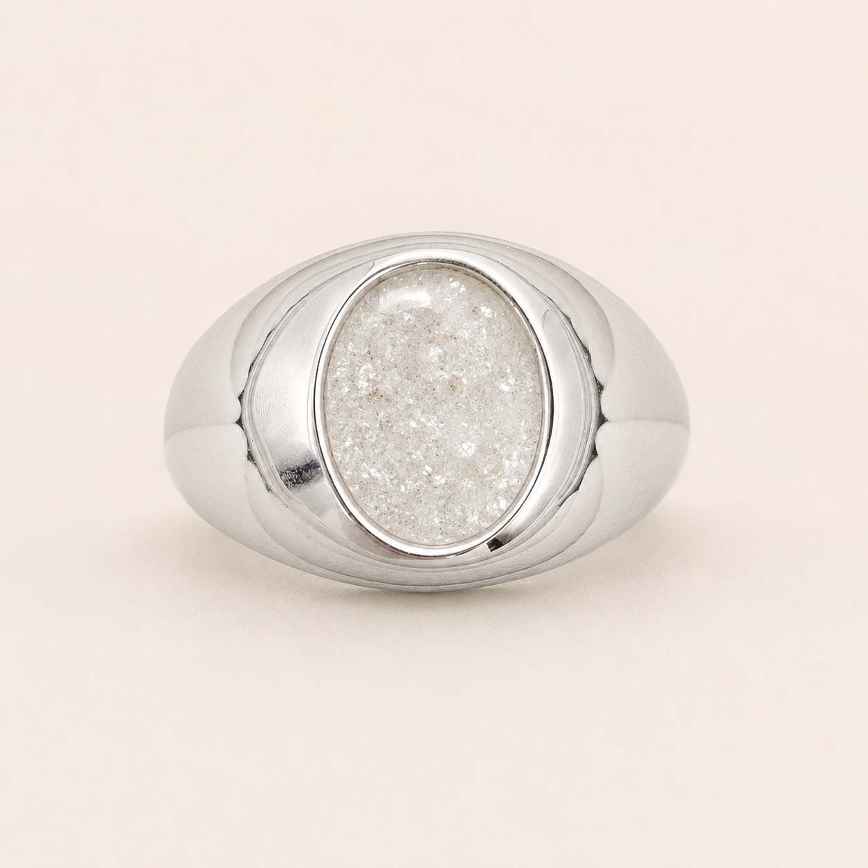 Sterling Silver Round Memorial Signet Ring