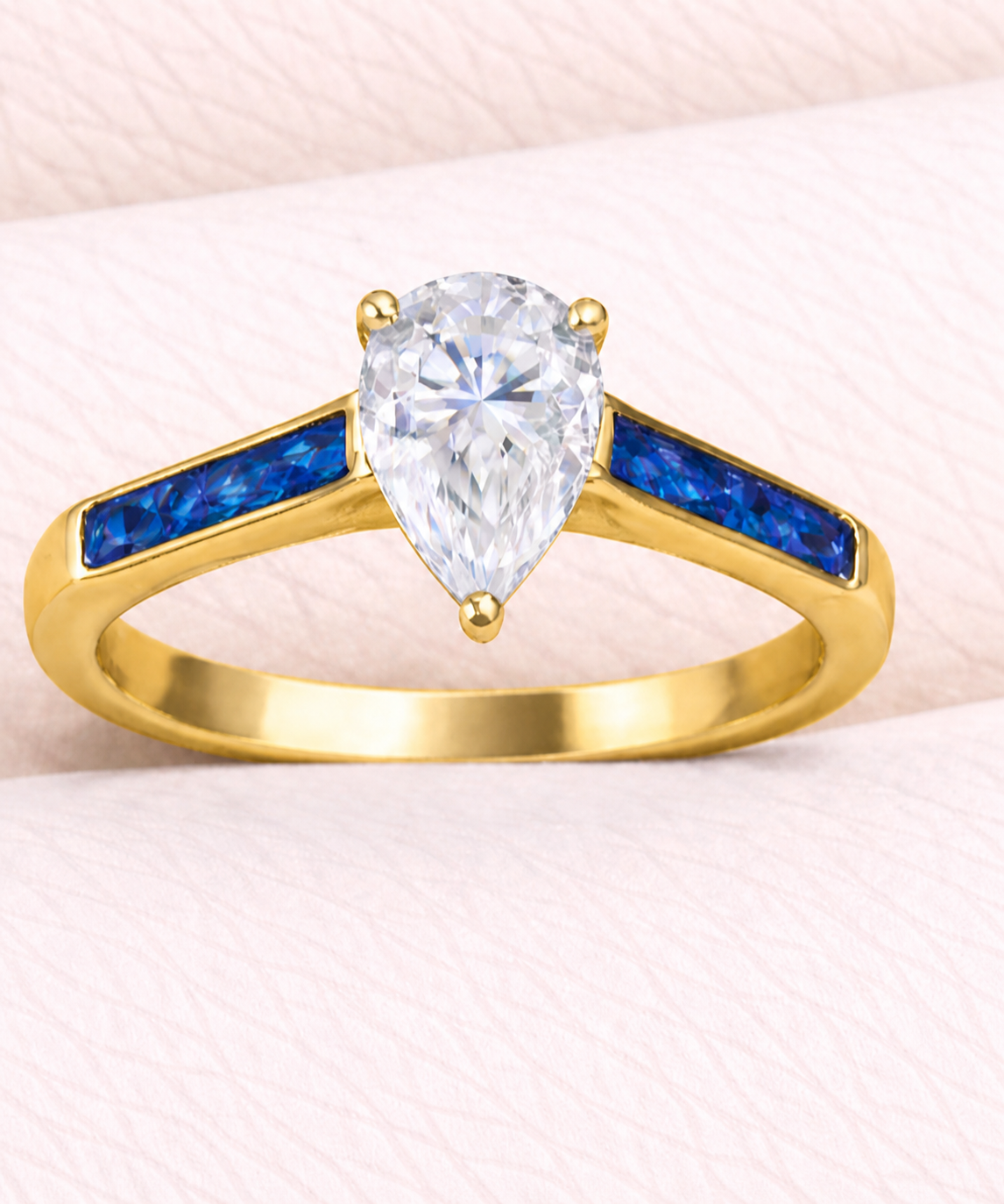 Moissanite Pear Ring