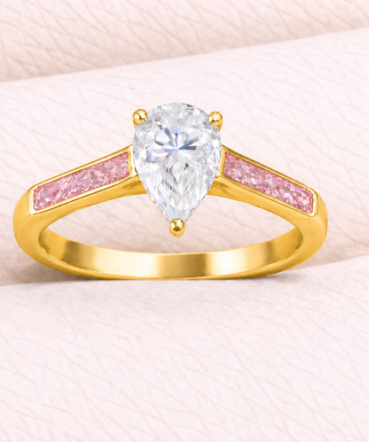 Moissanite Pear Ring