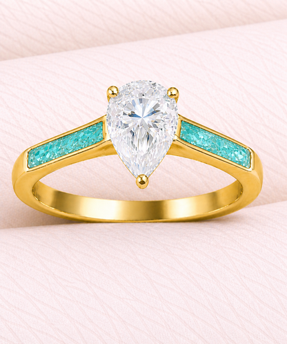 Moissanite Pear Ring