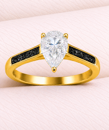 Moissanite Pear Ring