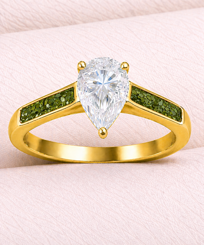 Moissanite Pear Ring