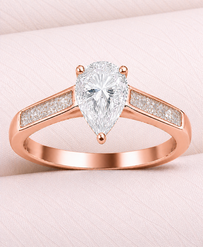 Moissanite Pear Ring