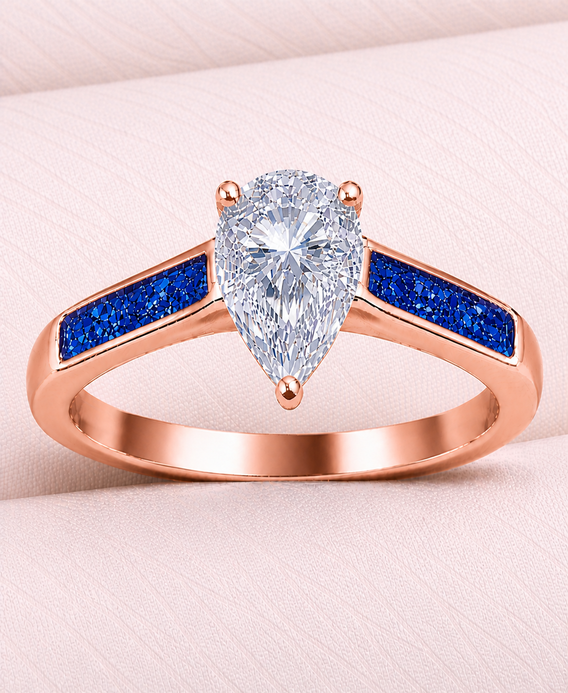 Moissanite Pear Ring