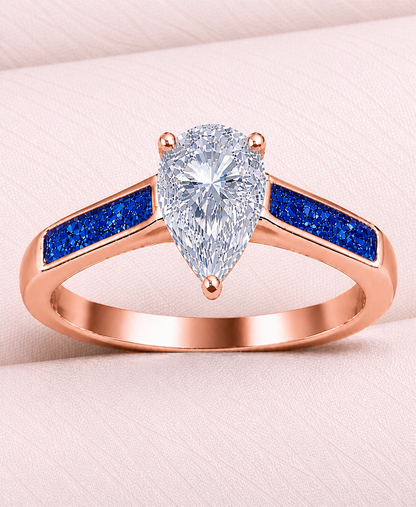 Moissanite Pear Ring