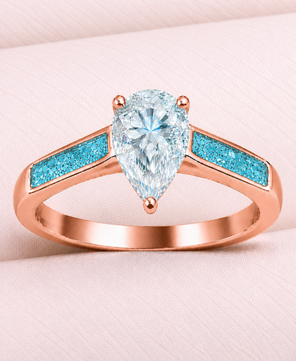 Moissanite Pear Ring